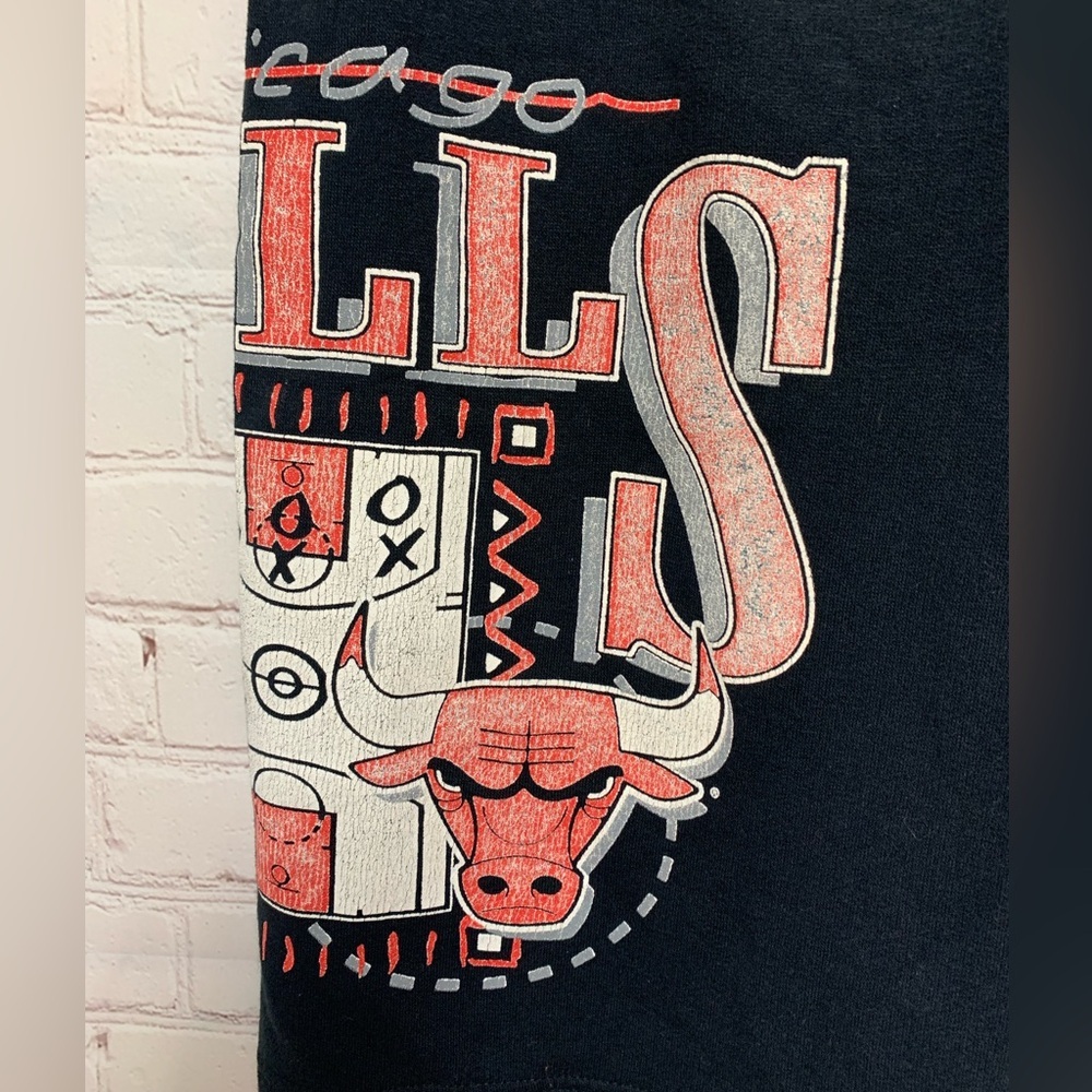 Vintage Chicago Bulls Graphic Black Cotton Shorts Size 34​